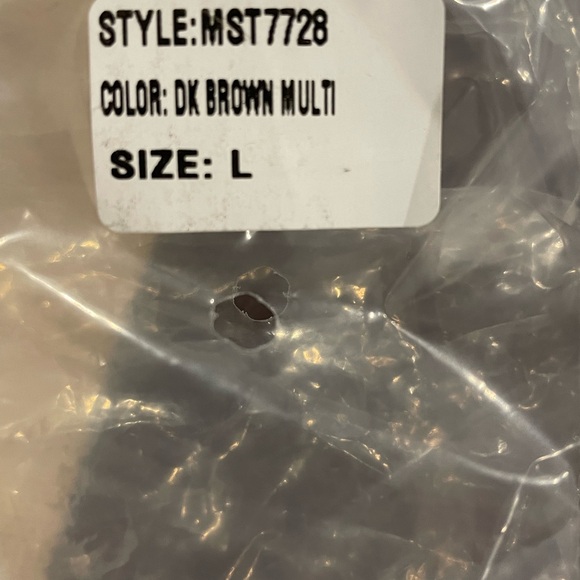 NWT 2 Piece Sweater Cardigan & Dress Set, in Dark Brown and Cream striped, Sz L - Picture 6 of 6